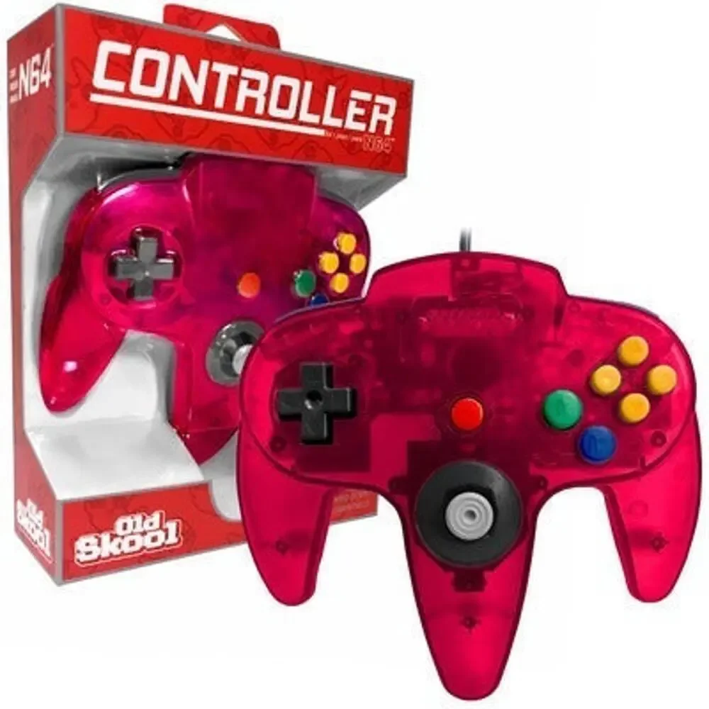 2 N64 Controllers - Watermelon Red & Ice Blue (NEW) - Nintendo - Funtastic Color